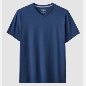 Rhône Element V Neck Tee Blue Organic Pima Cotton Short Sleeve Minimalist-XXL